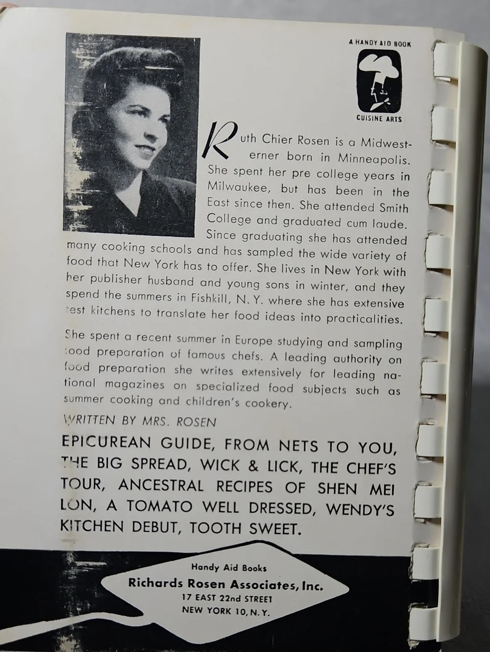 Vintage spiral-bound cookbook 1960